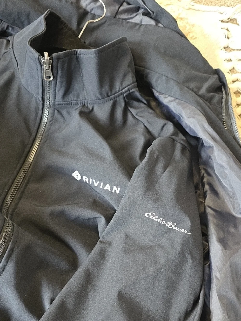 Eddie Bauer Black 3-in-1 Jacket with Rivian Logo Large